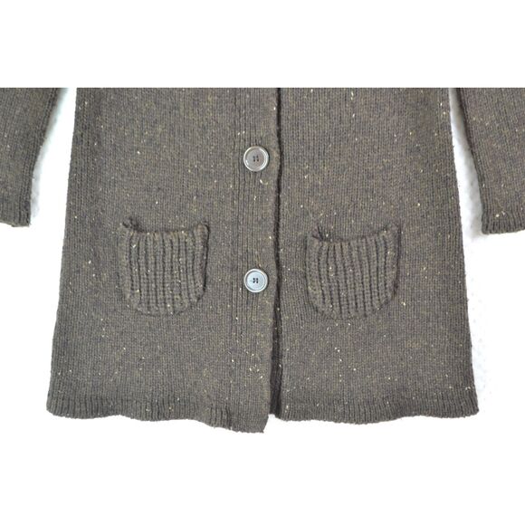 Max Studio MSSP Women's Medium Brown Lambswool Long Cardigan Sweater - Picture 3 of 13